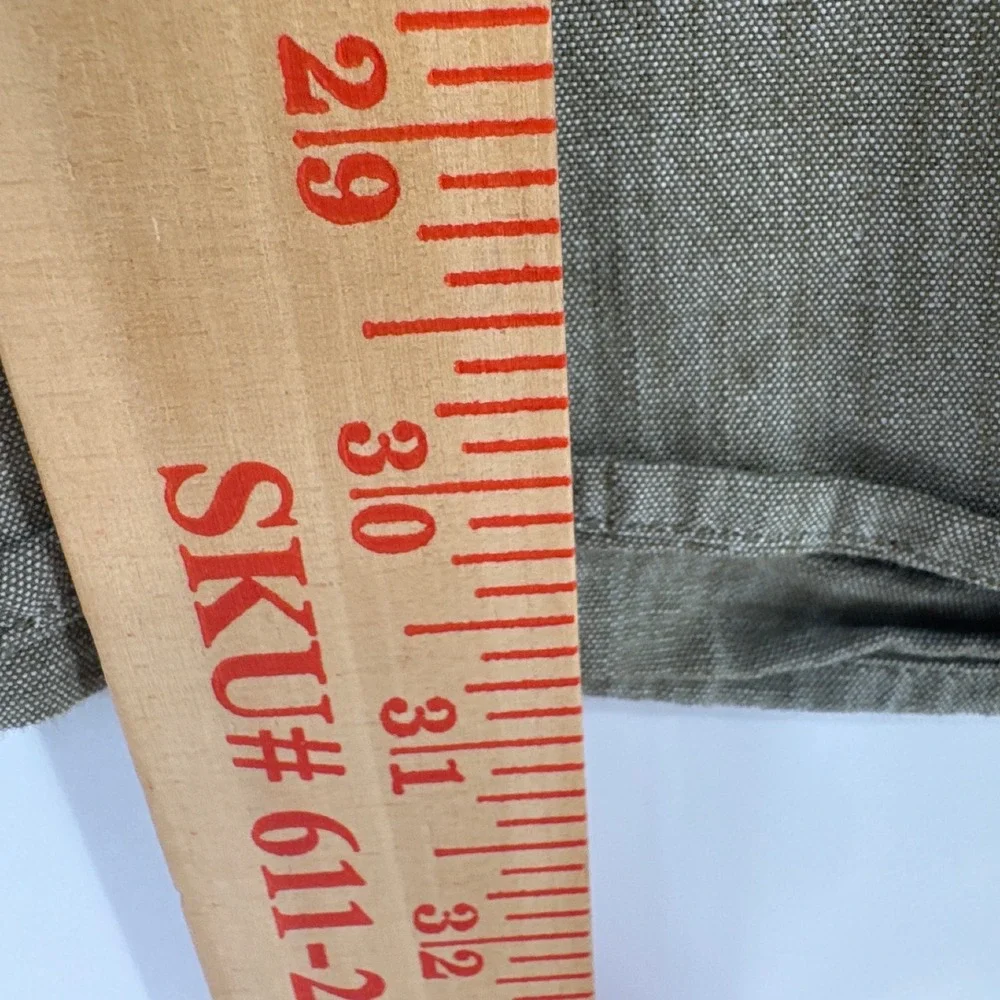 The North Face Mens Button Down Shirt XXL Green Long Sleeve Cotton Blend Pocket